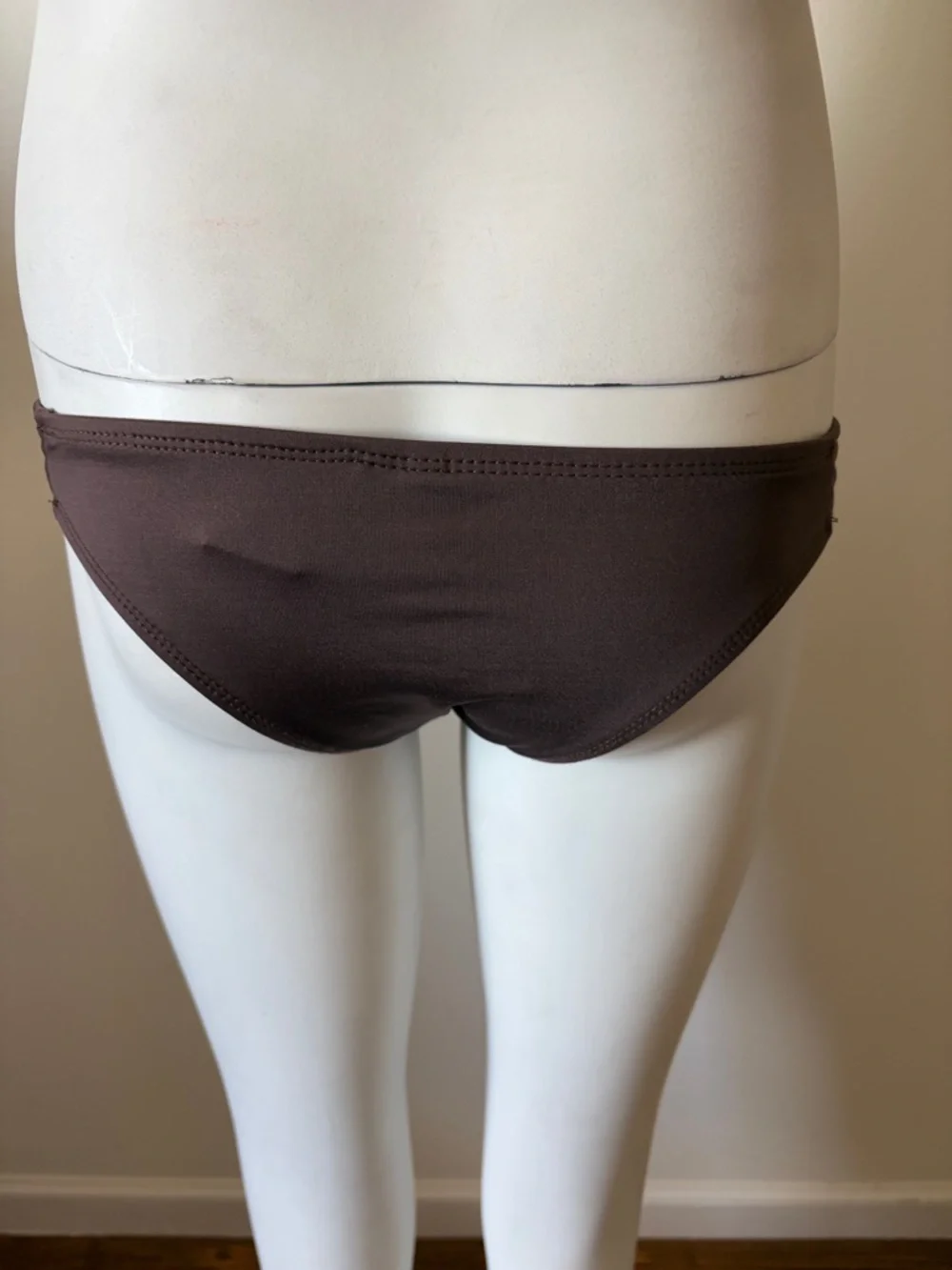 Vitamin A Chocolate Brown Bikini Bottoms with Gold Logo - Picture 3 of 6